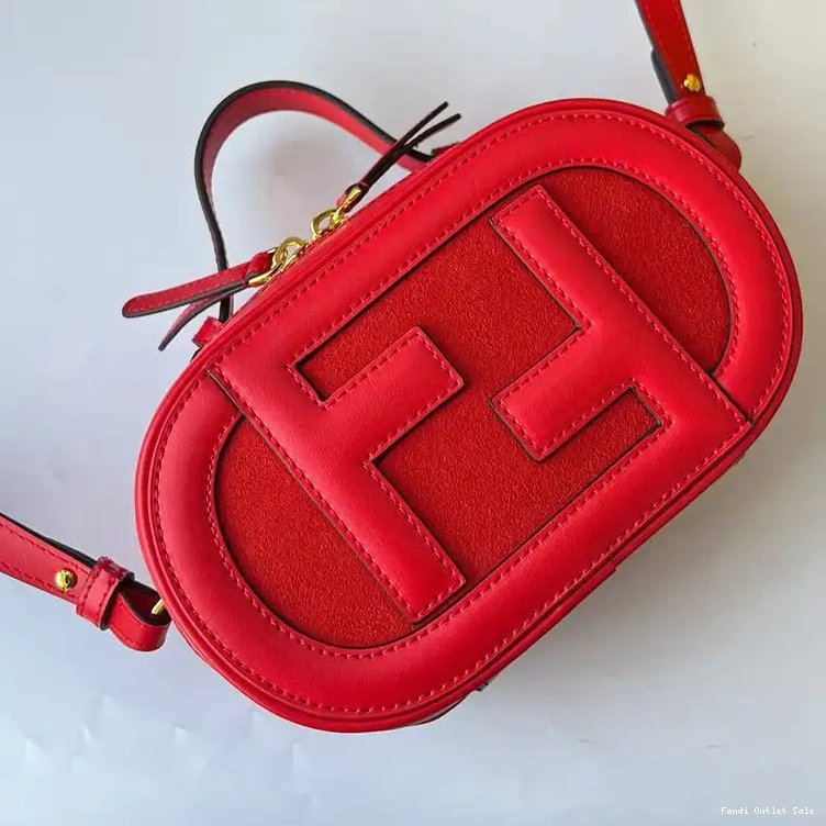 Cheap In Calf Camera Case Mini Leather O'Lock Fendi Red 0705